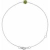 14K White Natural Peridot  6 1/2-7-1/2″ Bracelet