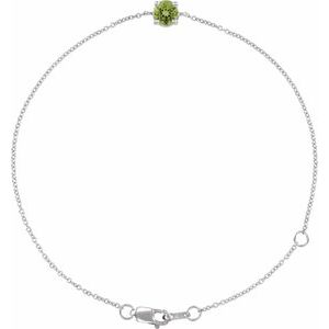 Natural Peridot Solitaire Bracelet