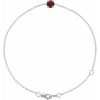 14K White Natural Mozambique Garnet  6 1/2-7-1/2″ Bracelet