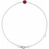 14K White Lab-Grown Ruby  6 1/2-7-1/2″ Bracelet