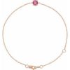 14K Rose Natural Pink Tourmaline  6 1/2-7-1/2″ Bracelet