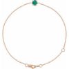 14K Rose Natural Emerald  6 1/2-7-1/2″ Bracelet