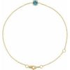 14K Yellow Natural Blue Zircon  6 1/2-7-1/2″ Bracelet