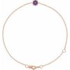 14K Rose Natural Amethyst  6 1/2-7-1/2″ Bracelet