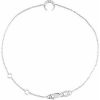 14K White .04 CTW Natural Diamond Crescent Moon 6 1/2-7 1/2 Bracelet