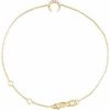 14K Yellow .04 CTW Natural Diamond Crescent Moon 6 1/2-7 1/2 Bracelet