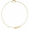 14K Yellow Accented Crescent Moon 6 1/2-7 1/2 Bracelet Mounting