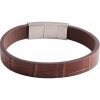 Stainless Steel 11 mm Brown Leather 9″ Bracelet