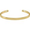 14K Yellow Engravable Heart Pierced Cuff 7″ Bracelet