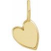 14K Yellow Engravable Sideways Heart Pendant