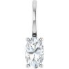 Platinum 5×3 mm Natural White Sapphire Charm/Pendant