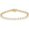 14K Yellow 6 1/2 CTW Lab-Grown Diamond Line 7″ Bracelet