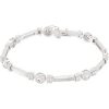 14K White Gold 1 CTW Diamond Line Bracelet – Elegant 7″ Jewelry Piece