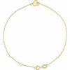 14K Yellow Initial A 6 1/2-7 1/2″ Bracelet