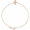 14K Rose Initial F 6 1/2-7 1/2″ Bracelet