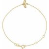 14K Yellow Initial F 6 1/2-7 1/2″ Bracelet