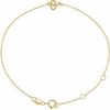 14K Yellow Initial O 6 1/2-7 1/2″ Bracelet