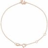 14K Rose Initial U 6 1/2-7 1/2″ Bracelet