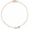 14K Rose Initial M 6 1/2-7 1/2″ Bracelet