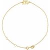 14K Yellow Initial M 6 1/2-7 1/2″ Bracelet