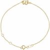 14K Yellow Initial W 6 1/2-7 1/2″ Bracelet