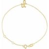 14K Yellow Initial D 6 1/2-7 1/2″ Bracelet