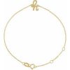 14K Yellow Initial H 6 1/2-7 1/2″ Bracelet