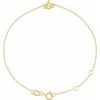 14K Yellow Initial S 6 1/2-7 1/2″ Bracelet