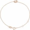 14K Rose Initial N 6 1/2-7 1/2″ Bracelet