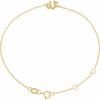 14K Yellow Initial N 6 1/2-7 1/2″ Bracelet