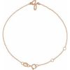 14K Rose Initial Q 6 1/2-7 1/2″ Bracelet