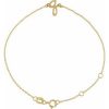 14K Yellow Initial Q 6 1/2-7 1/2″ Bracelet