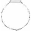 14K White Engravable Bar 7″ Bracelet