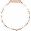 14K Rose Engravable Bar 7″ Bracelet