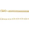 14K Yellow 2.7 mm Curb & Paperclip-Style 7″ Chain