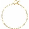 14K Yellow Heart & Paperclip-Style Chain 6″ Bracelet