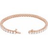 14K Rose 7 CTW Lab-Grown Diamond Line 7″ Bracelet