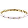 14K Yellow 1.9 mm Round Pink Enamel Bangle 7″ Bracelet Mounting