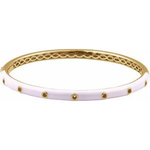 Pink Enamel Bangle Bracelet Mounting