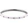 14K White 1.9 mm Round Pink Enamel Bangle 7″ Bracelet Mounting