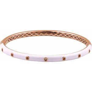 Pink Enamel Bangle Bracelet Mounting