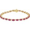 Lab-Grown Ruby And 5/8 Ctw Lab-Grown Diamond Line Bracelet