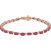 14K Rose Lab-Grown Ruby & 5/8 CTW Lab-Grown Diamond Line 7″ Bracelet