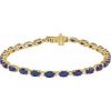 14K Yellow Lab-Grown Blue Sapphire & 5/8 CTW Lab-Grown Diamond Line 7″ Bracelet