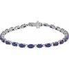 14K White Lab-Grown Blue Sapphire & 5/8 CTW Lab-Grown Diamond Line 7″ Bracelet