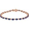 14K Rose Lab-Grown Blue Sapphire & 5/8 CTW Lab-Grown Diamond Line 7″ Bracelet