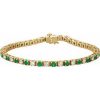 Lab-Grown Emerald And Diamond Line Bracelet