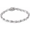 Sterling Silver  Imitation White Cubic Zirconia Line 7 1/2″ Bracelet