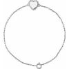 14K White Heart 7″ Bracelet