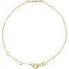 14K Yellow 1/6 CTW Natural Diamond Three-Stone Bar 6-7 1/2″ Link Bracelet